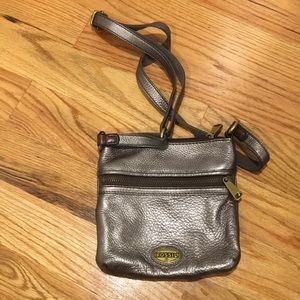 fossil metallic crossbody purse